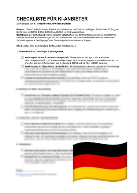 [DE] Checkliste für Deutschland
