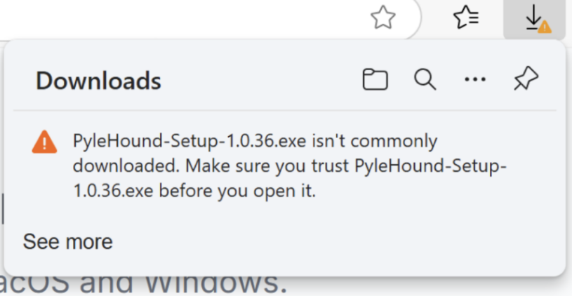 Öffnen Sie die Datei in Downloads. Wenn diese Warnung erscheint, fahren Sie bitte mit Schritt 2.1 fort. Wenn nicht, fahren Sie direkt mit Schritt 3 fort: