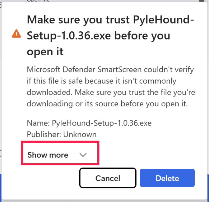 Klicken Sie auf "Weitere Informationen"
