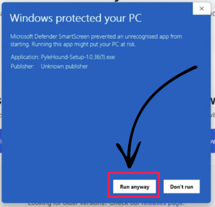 Klicken Sie auf "Trotzdem ausführen"